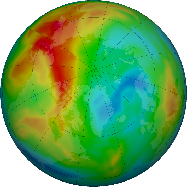 Arctic ozone map for 28 December 2019